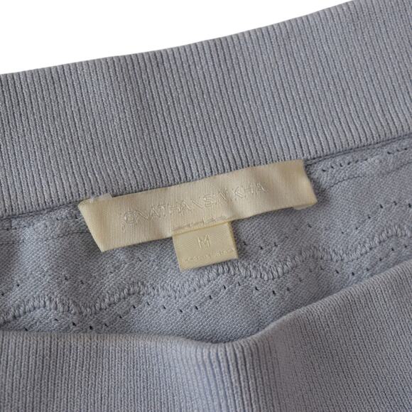 Jonathan Simkhai Light Pastel Blue Knit Off The Shoulder Ruffle Top Size Medium - Picture 4 of 7